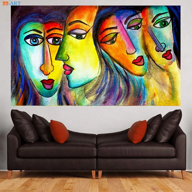 Большой современный настенный художественный абстрактный холст с принтом глаз