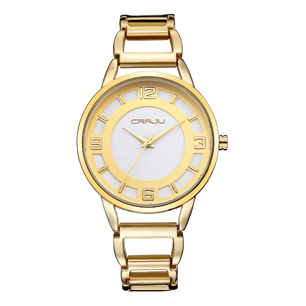 Бренд Класса Люкс Розовое Золото смотреть Полный нержавеющей стали женщины Моды