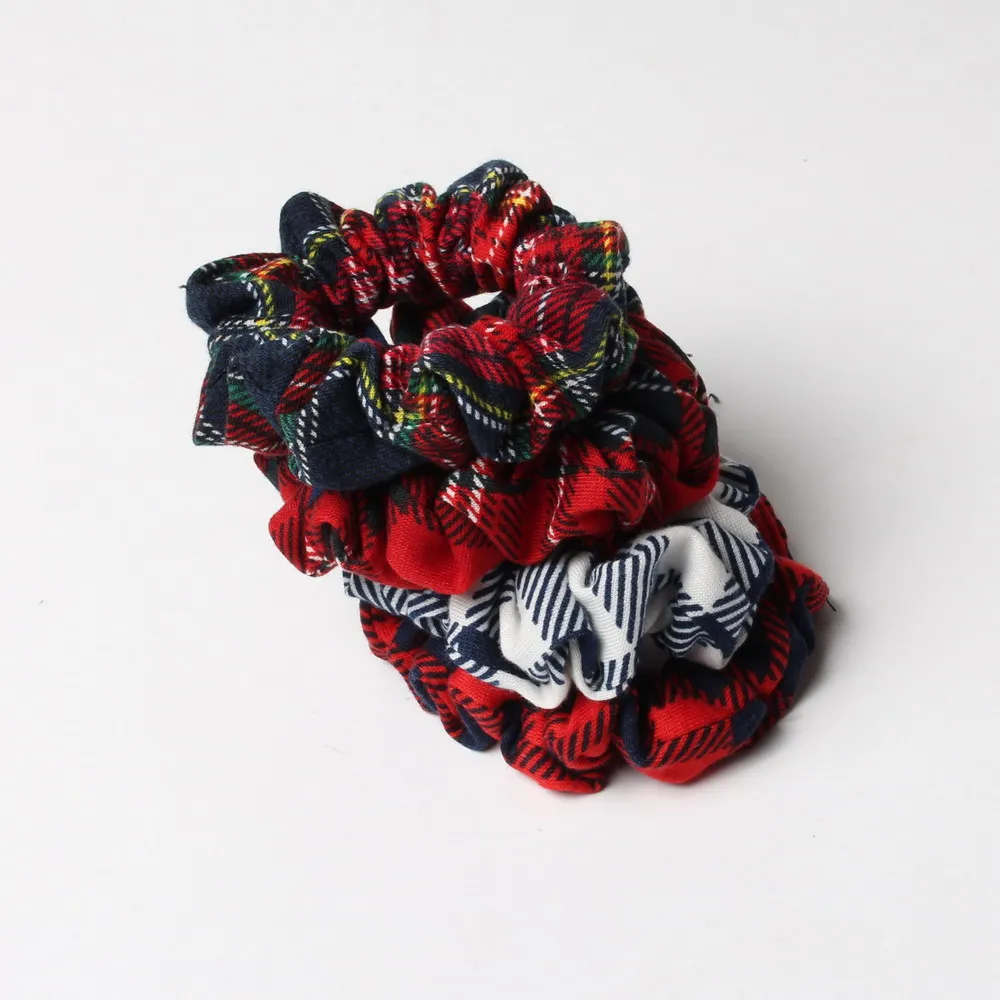 2 шт. для девочек Хлопковые смеси Scrunchie Для женщин волос группа веревка эластичная галстук хвост держатель аксессуары