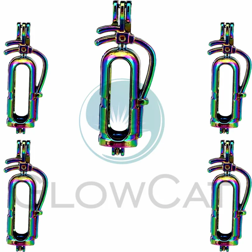 5 шт. Радуга Огнетушитель жемчужная клетка медальон кулон ювелирные изделия DIY