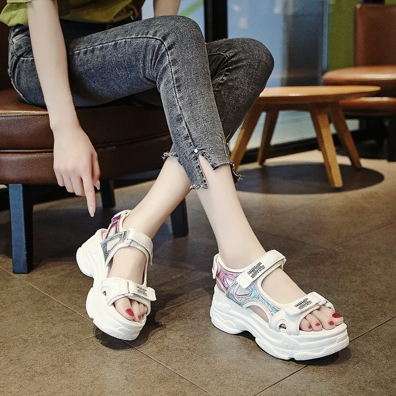 Женская пляжная обувь на толстой подошве летние сандалии новинка 2019|Боссоножки и