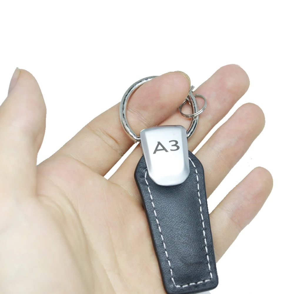 Кожаный брелок для ключей Audi A3 A4 A5 A6 A7 A8 B6 S3 S4 S5 RS Q3 Q5 Q7 Chaveiro автомобильный