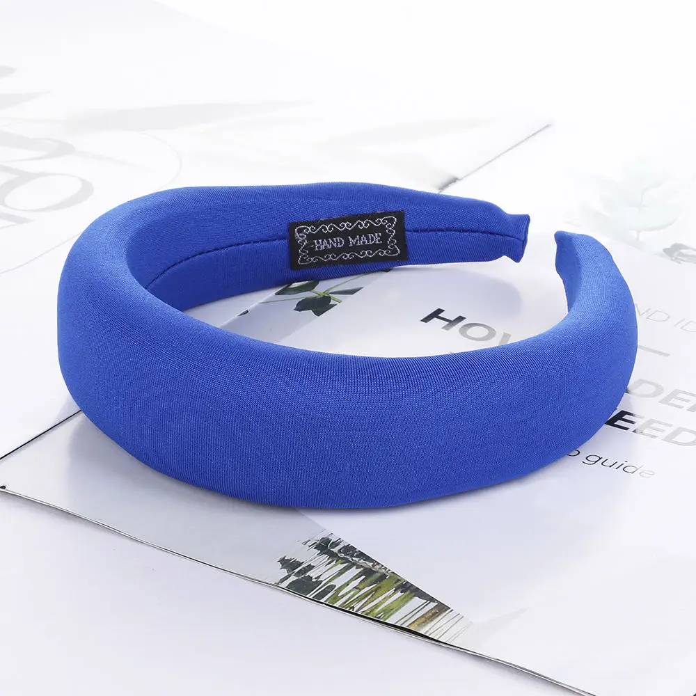 F BLUE AWAYTR мягкие повязки для волос эластичная повязка для женщин 4 см Широкий пластиковый модный обруч для волос повязка для волос аксессуары для волос Прямая поставка - Цвет: F BLUE