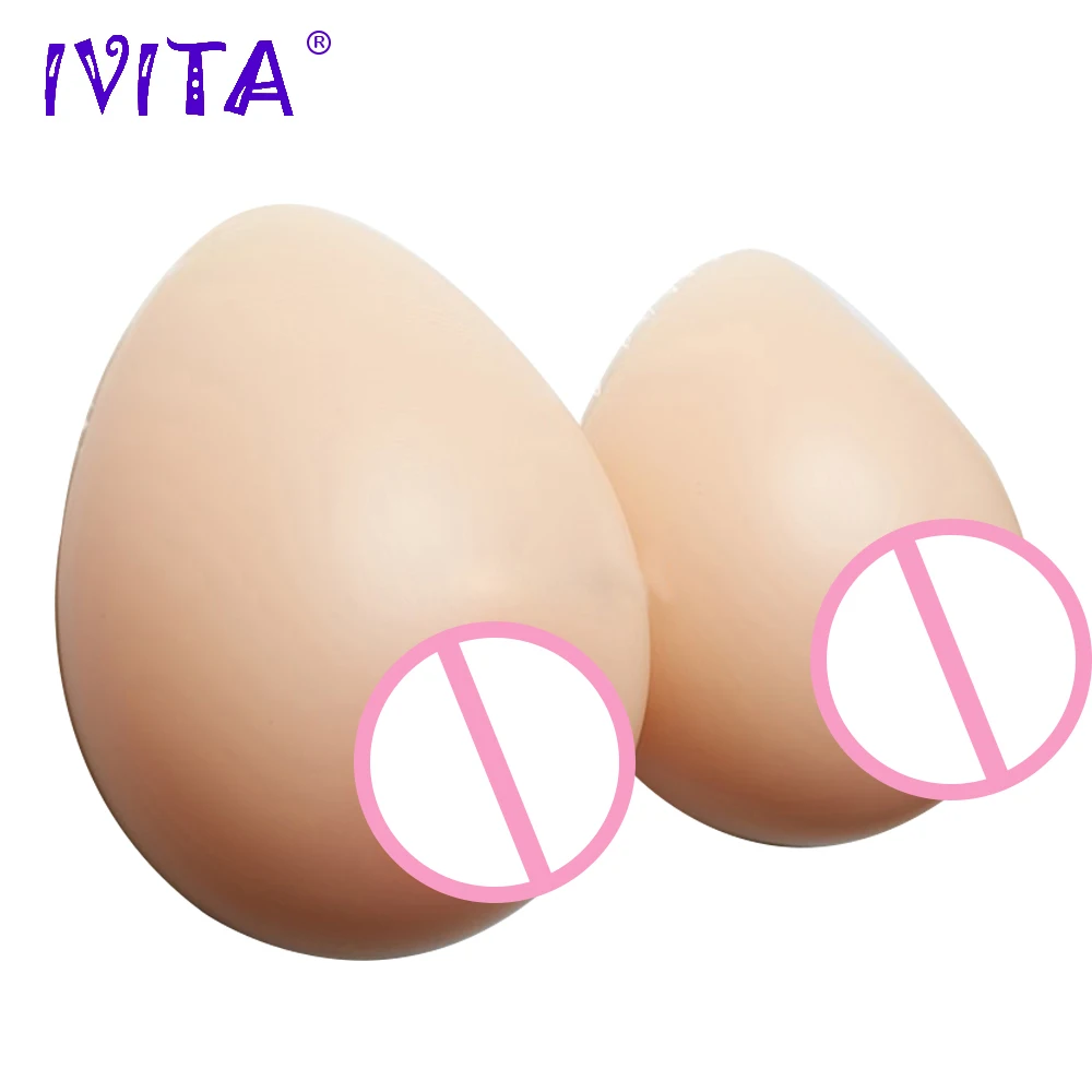 IVITA 1400 г реалистичные силиконовые формы груди поддельные для трансвеститов Супер