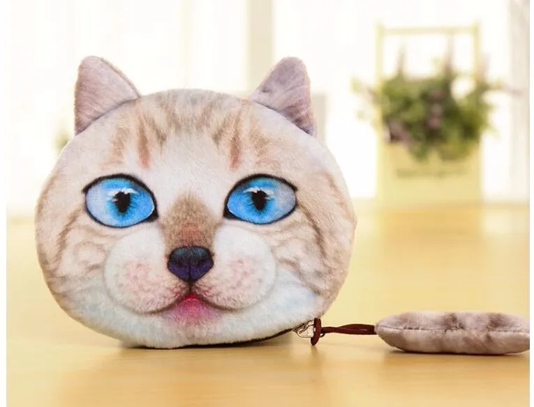 20 штук 3D кошка лицо женская сумка Мультяшные сумочки кошелек звезда мяу косметический кошелек для монет Bolsas Новая мода