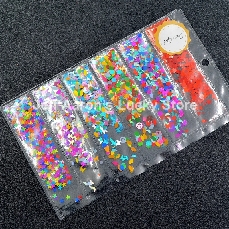 Акриловые украшения для ногтей разных стилей Переводные картинки с блестками