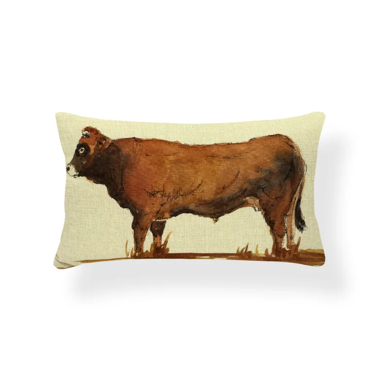 Luxury Cushion Cover Anime Lizard Cattle Cockerel Pheasant Toucan Squirrel Chameleon Pillow 30*50Cm Polyester Rectangle | Дом и сад