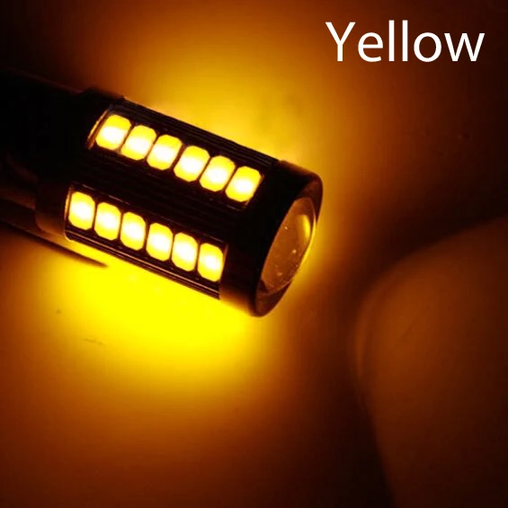 Yellow Vexverm авто светодиодный стоп-сигнал задняя противотуманная фара COB DRL светодиодный указатель поворота лампа 1156 1157 P21W BA15S 33 SMD 5630 5730 - Испускаемый цвет: Yellow