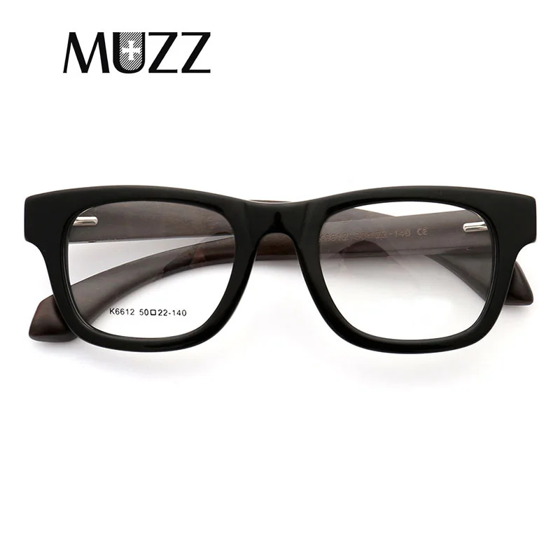 MUZZVintage Optical Glasses Frame Half Wooden Eyeglasses Oculos De Grau Eyewear Retro Acetate Frames | Аксессуары для одежды