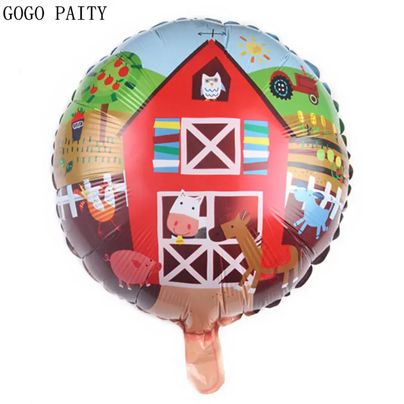 GOGO PAITY, новинка, 18 дюймов, Круглый, мультяшный, сельскохозяйственный, животный, алюминиевый шар, воздушные шары, Детские праздничные, вечерние, декоративные воздушные шары