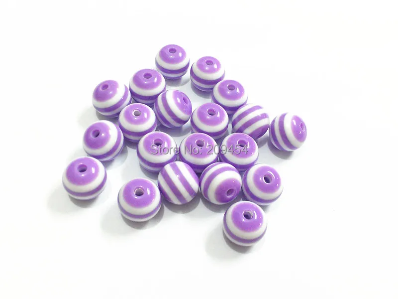 (Выберите Размеры в первую очередь) 12 мм/16 мм/фиолетовая Смола полосатые бусины