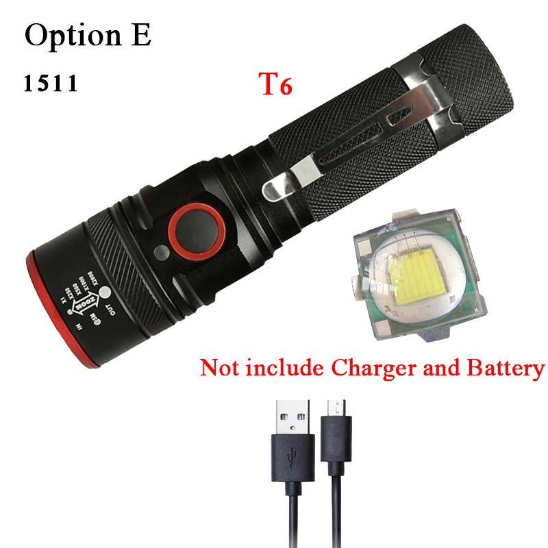 Option E Litwod Z201282 CREE XLamp XHP70 Мощный тактический светодиодный светильник фонарь светильник 26650 18650 батарея фонарь Для Кемпинга Приключения - Испускаемый цвет: Option E