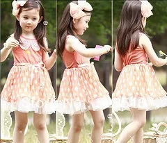 child clothing Dot crumpled dress children garment | Детская одежда и обувь