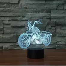 Мотоцикл 3d ночник Рождество лампа подарок для детей 7 цветов