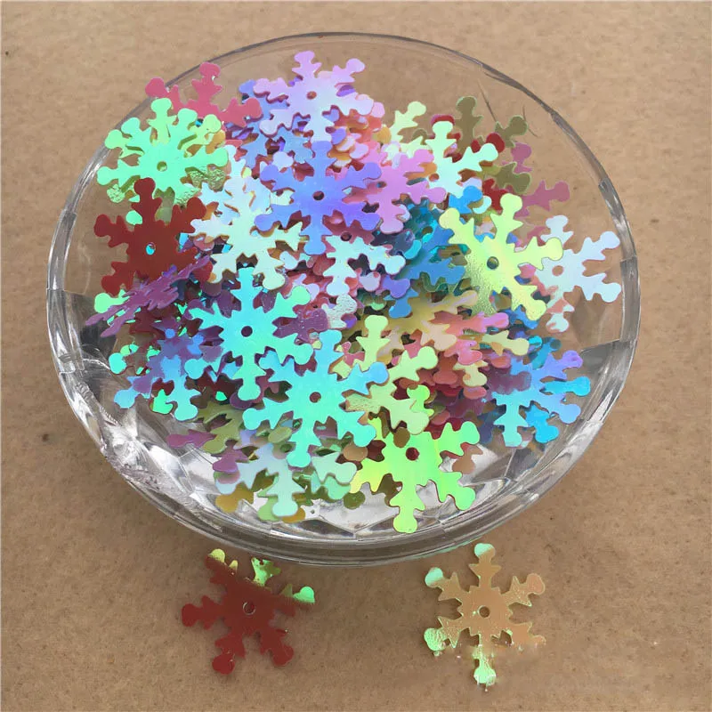 Рождественские декоративные бусины из ПВХ в форме снежинки 19 мм 25 г или около 400