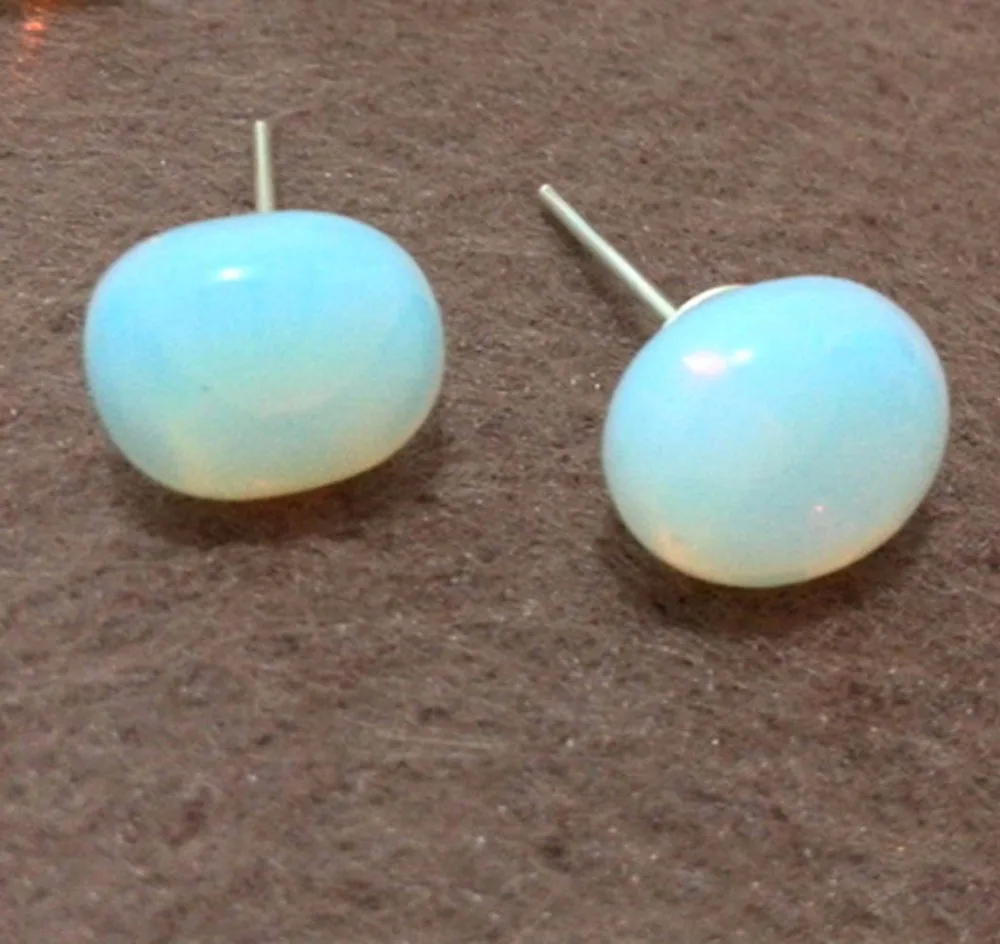 Опаловые серьги с опалом серебряные натуральными драгоценными камнями для