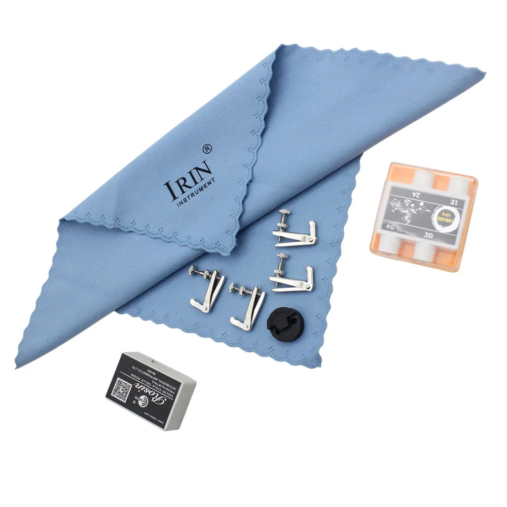 5-in-1 Violin Accessory Set Kit with Round Mute Rosin Polish Cloth Pitch Pipe Fine Tuner for 3/4 4/4 | Спорт и развлечения