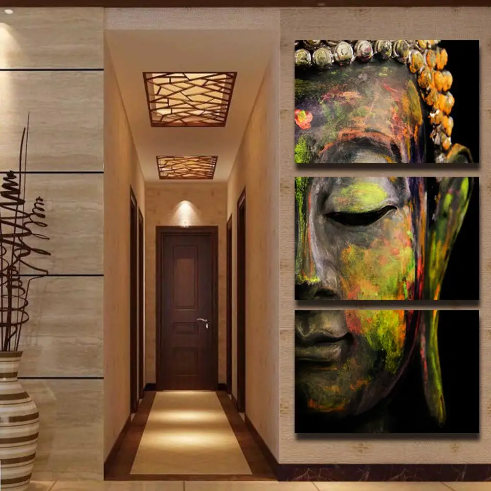

Buddha Painting Wall Art Painting Picture Paiting 3 Panel Canvas Paints Home Decor HD Print Painting Wall Art Picture (Unframed)