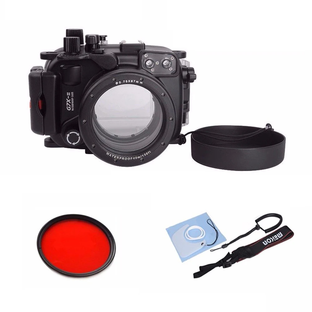 Чехол для подводной камеры Meikon водонепроницаемый корпус Canon G7X Mark II 40 м/130