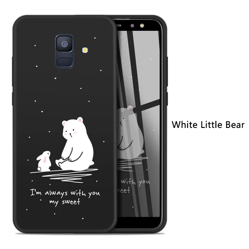 White Little Bear Милый чехол для samsung Galaxy A7 силиконовый чехол для телефона 3D рельефный чехол для Galaxy ya5 A6 A7 A8 Plus бамперы Fundas Coques - Цвет: White Little Bear