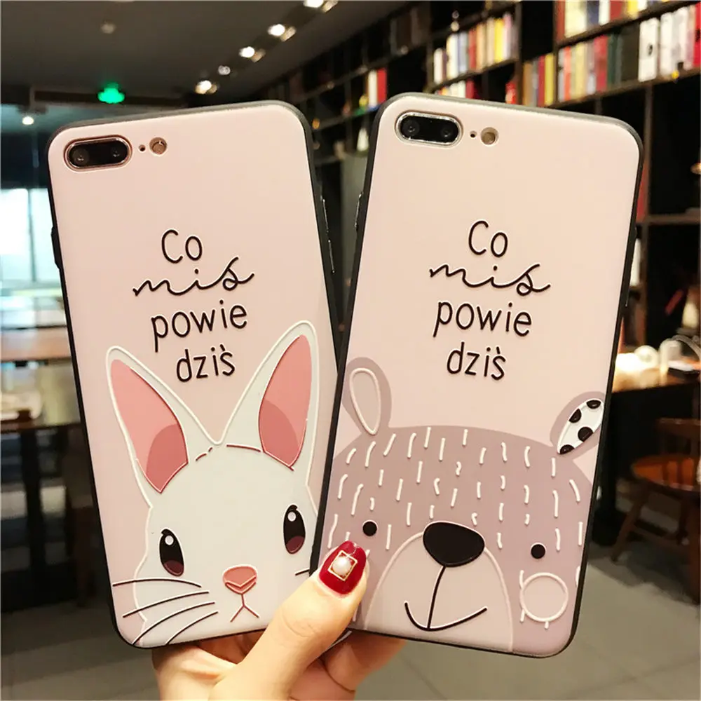 Lovebay чехол для телефона iPhone X 8 7 6 6s Plus с кроликом Ультратонкий Мягкий ТПУ задняя