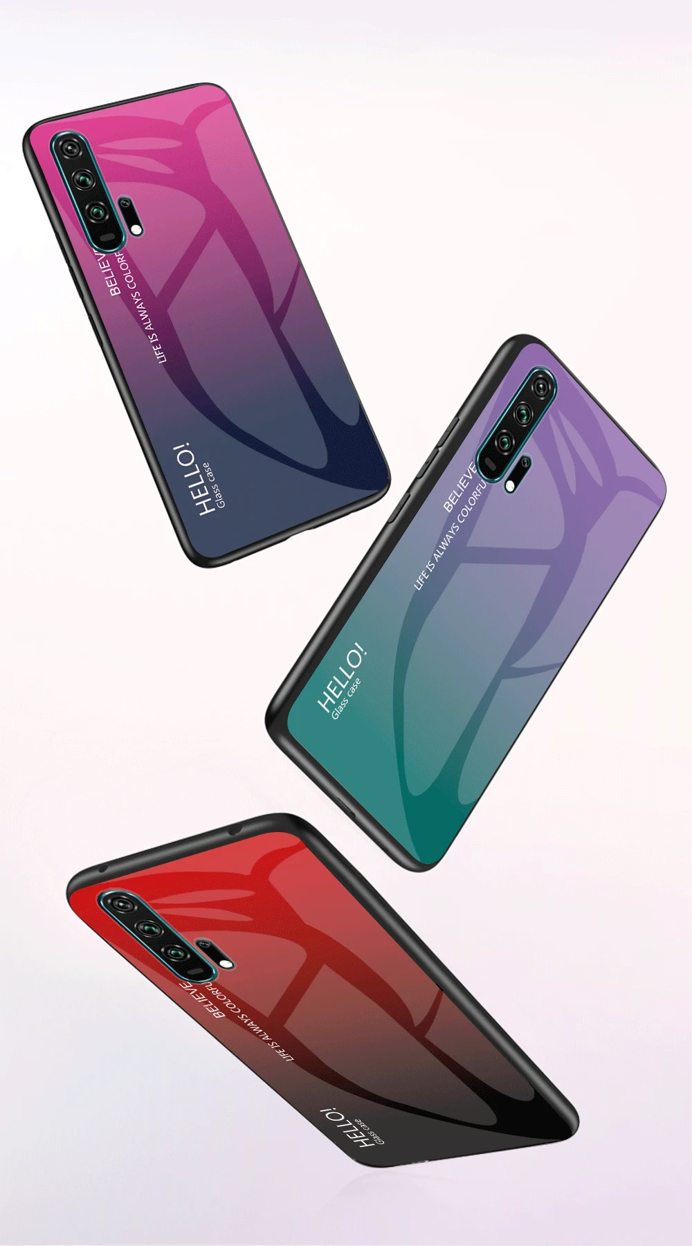 Чехол Honor 20Pro для huawei Honor 20 Pro, градиентный чехол из закаленного стекла, противоударный чехол для huawei Honor 20 s, русская версия, Shel