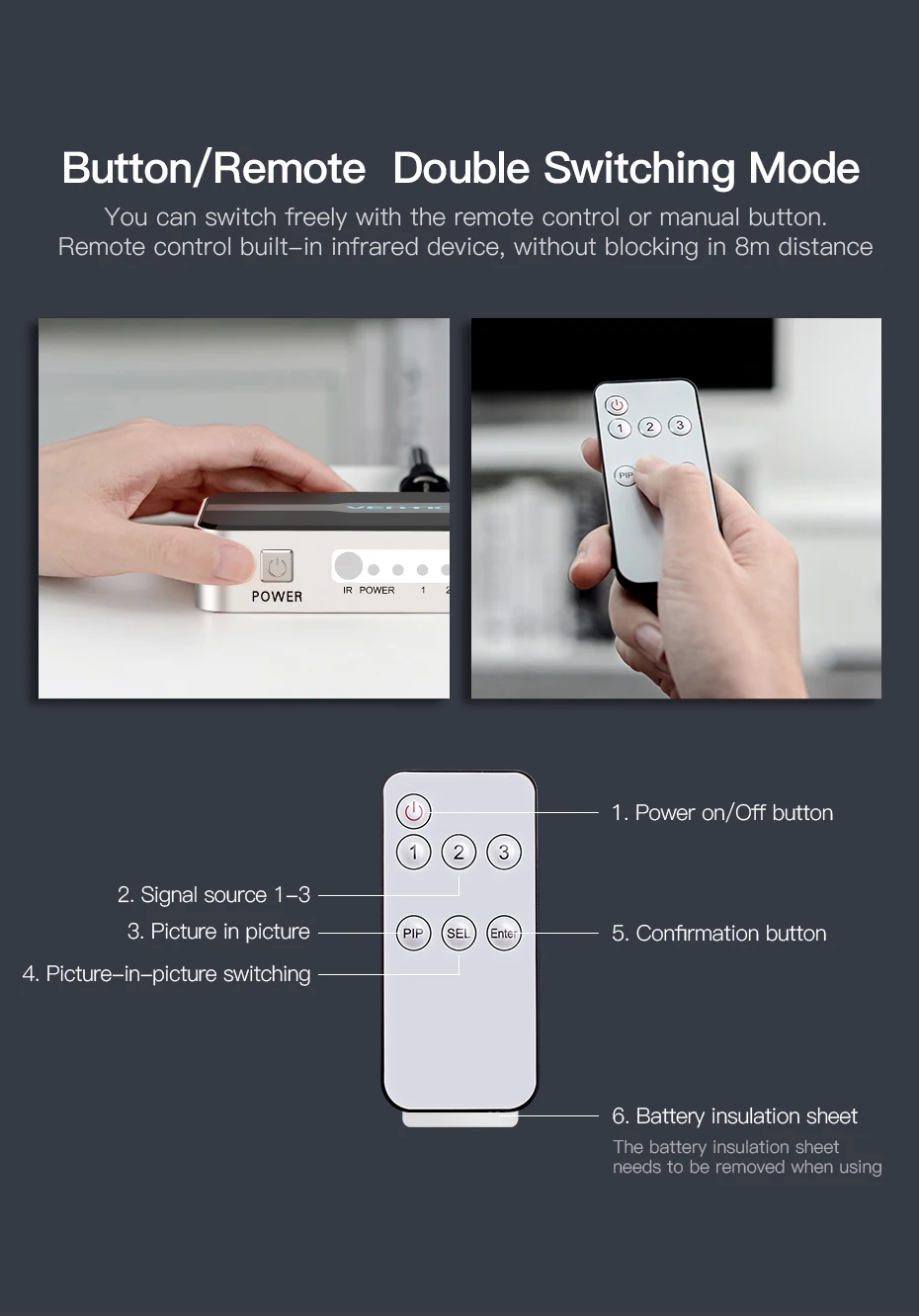 Vention Переключатель HDMI 5 вход 1 выход HDMI коммутатор 5X1 для xbox 360 PS4/3 Smart Android HDTV 4 K* 2 K 5 Порты и разъёмы HDMI адаптер
