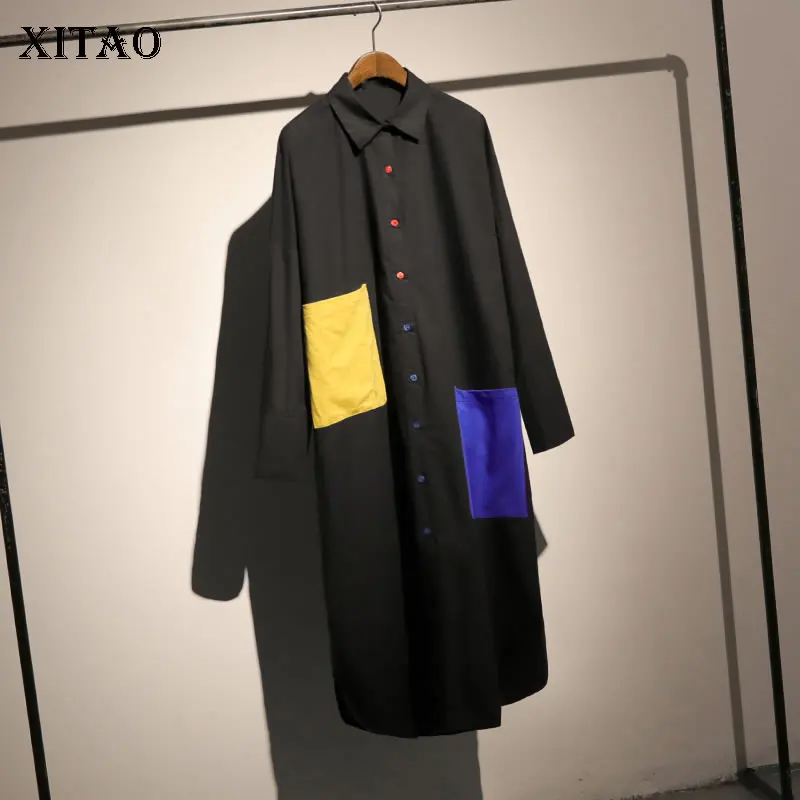 Женский кардиган с длинным рукавом XITAO Повседневное платье до середины икры