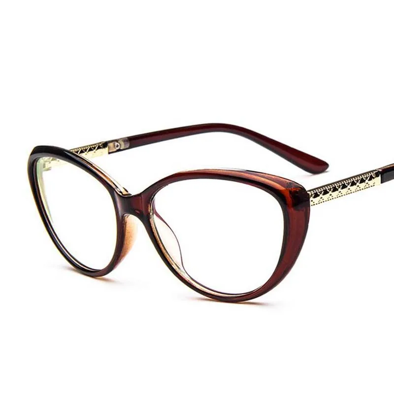 Модные брендовые очки в оправе кошачий глаз винтажные женские с защитой от