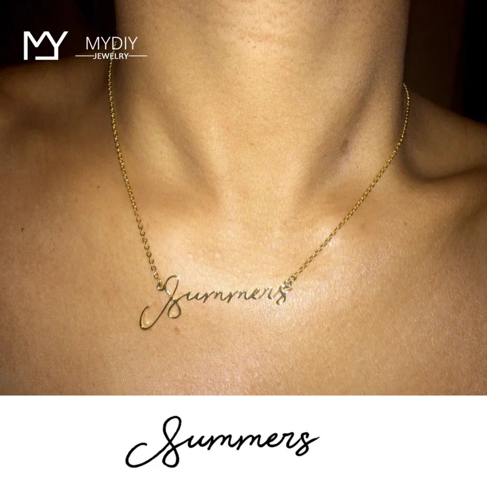 Фирменное ожерелье золотого цвета из стерлингового серебра 925 пробы