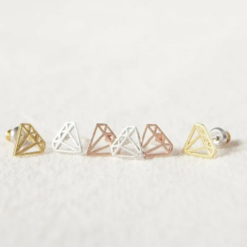 Женские серьги гвоздики в виде геометрических фигур|earrings fashion|earrings free shippingfashion