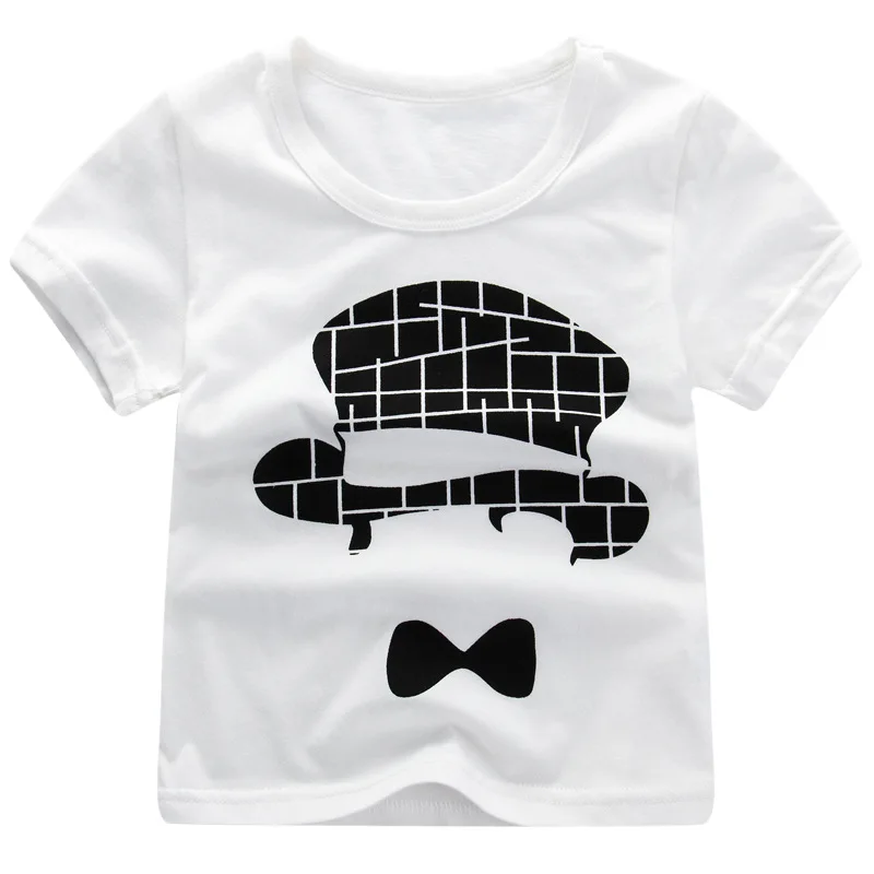 Детская летняя футболка для девочек с коротким рукавом милые топы мультяшным