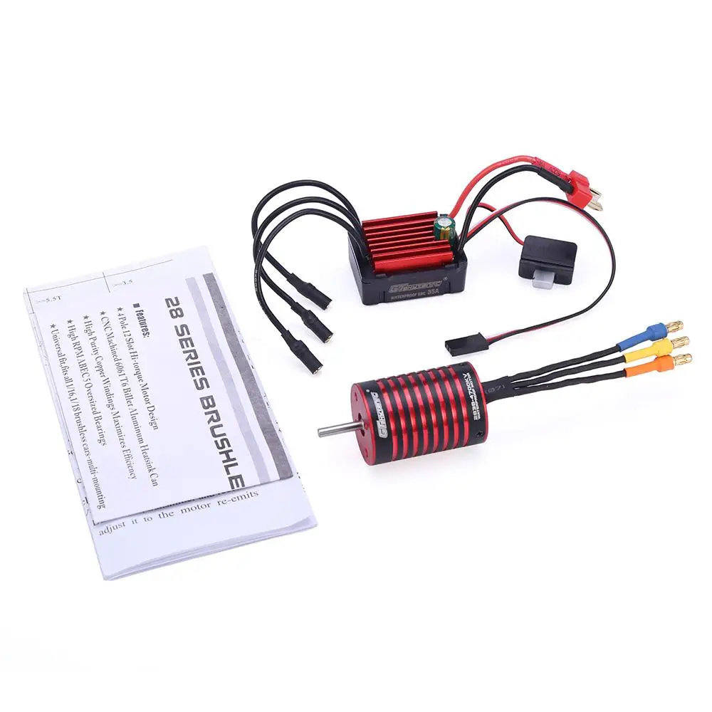 LeadingStar GTSKYTENRC Combo 2838 3700KV 4700KV бесщеточный мотор w/35A ESC для HSP Tamiya Axial 1/16 1/12 RC