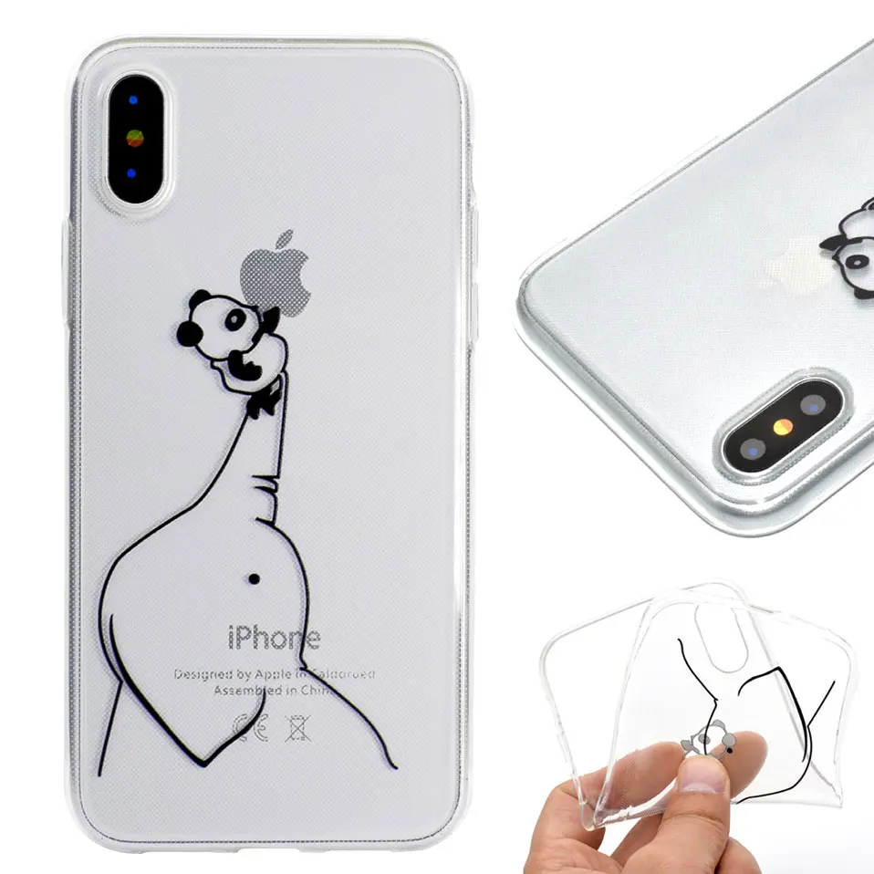Милый маленький слон задняя крышка чехол для iPhone 6 7 8 плюс TPU 5 5S SE Funda X 6s