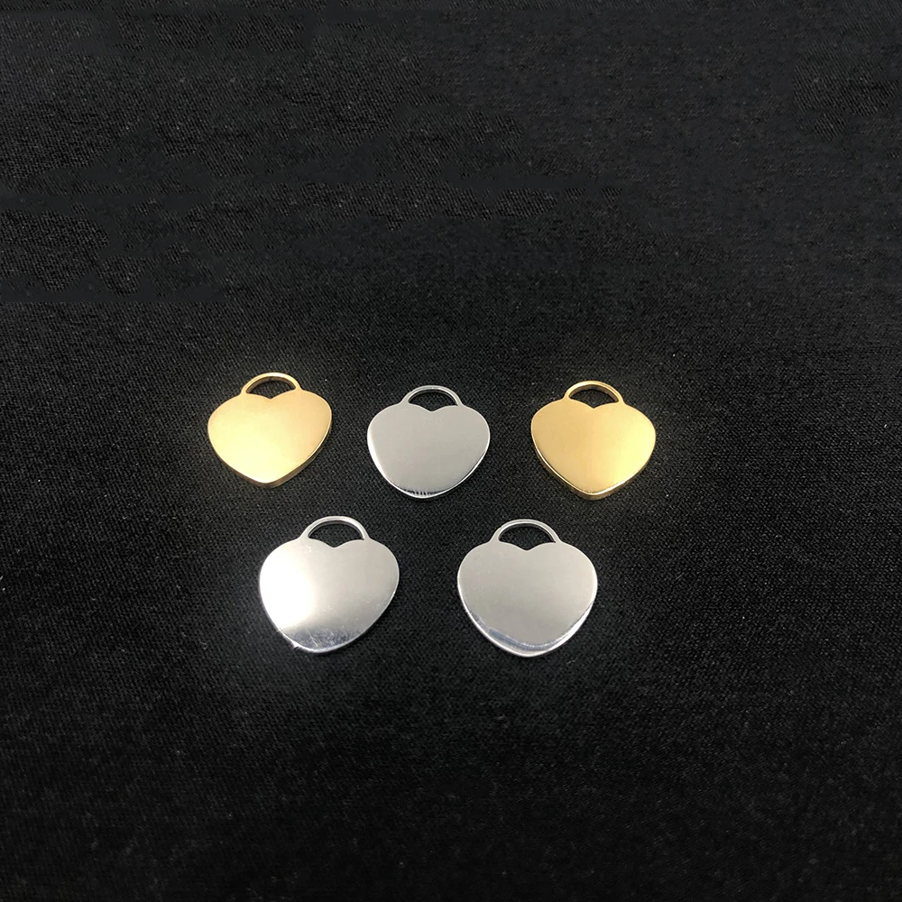 5 шт./лот высокое качество нержавеющая сталь подвеска в форме сердца для DIY