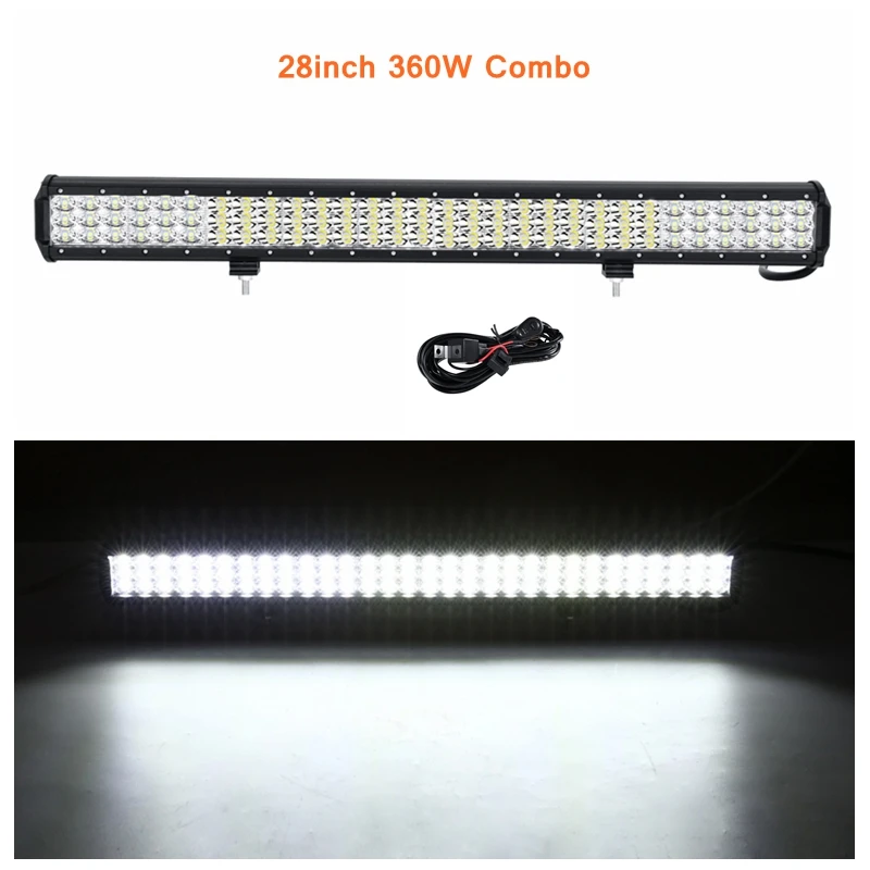 28inch 360W Combo Oslamp светодиодный светильник " 7" " 12" 2" 23" 2" 31" 4" 50 дюймов светодиодный светильник для внедорожника ATV 4x4 4WD трейлер грузовик 12 24v - Цвет: 28inch 360W Combo