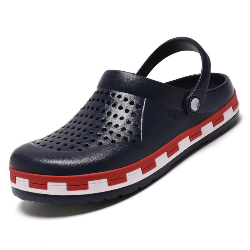 Популярная мужская обувь; мужские сандалии; Новинка года; Сабо crocse; Sandalias Hombre Sandles; мужские сандалии; летние шлепанцы; мужская обувь - Цвет: Blue Clogs