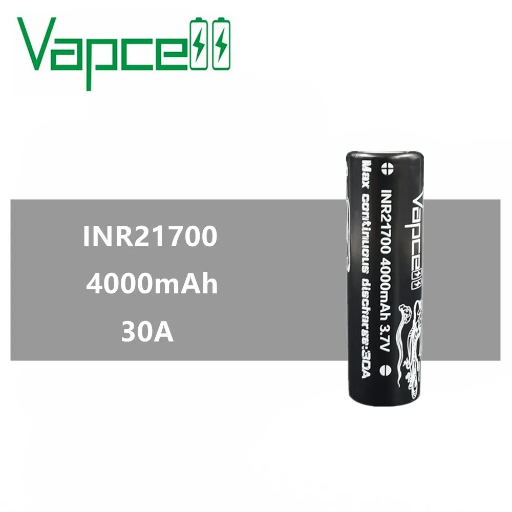 1 шт. VAPCELL INR21700 4000 мАч 21700 батарея перезаряжаемая литиевая 30A Электрический