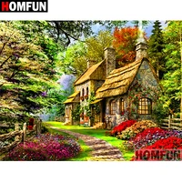 homfun 5d diy diamond painting full squareround drill house scenery 3d embroidery cross stitch gift home decor a02178