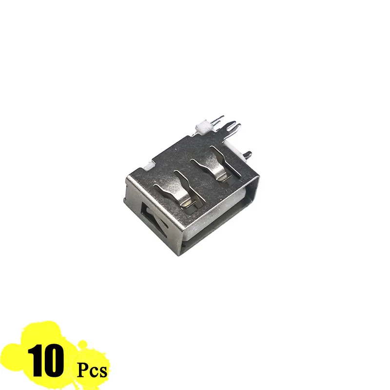 10 шт./лот Тип женский боковой вставкой USB Женский 4 Pin 180 градусов плоский разъем Jack Разъем короткое тело разъем usb 2,0