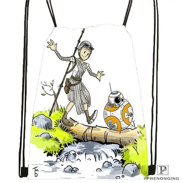 Drawstring Backpack Изготовленный На Заказ calvin-and-hobbes-12@ 02-походная сумка на шнурке милый детский Ранец(черный цвет(вид сзади) 31x40 см#180611-03-120 - Цвет: Drawstring Backpack
