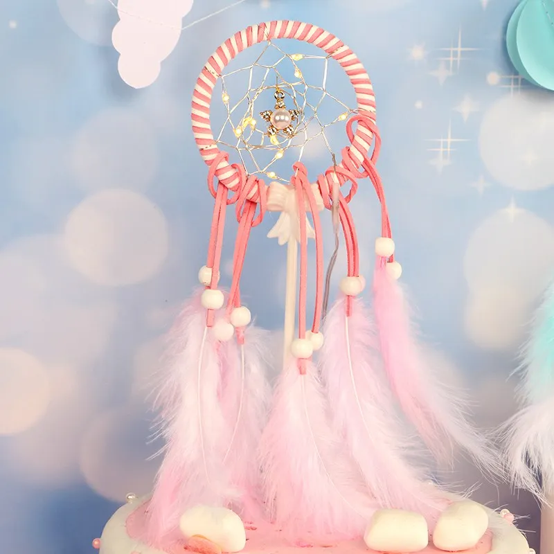 Led перо Ловец снов торт Топпер кекс флаг Baby Shower девочка мальчик украшения для свадебного торта День рождения украшения Дети