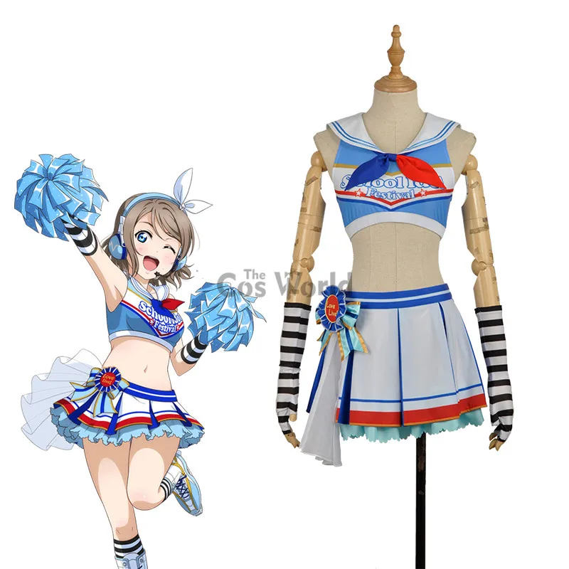 Милый! Солнечный свет! Aqours Watanabe You Cheerleaders костюм моряка платье униформа наряд