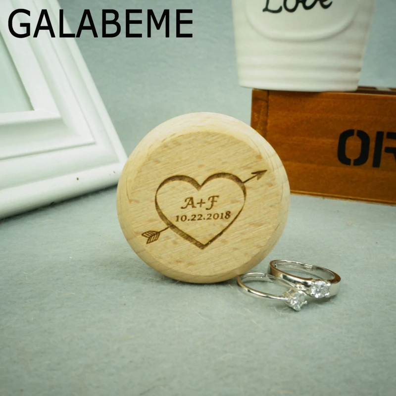 Galabeme Индивидуальная коробка для обручального кольца с вырезанными инициалами
