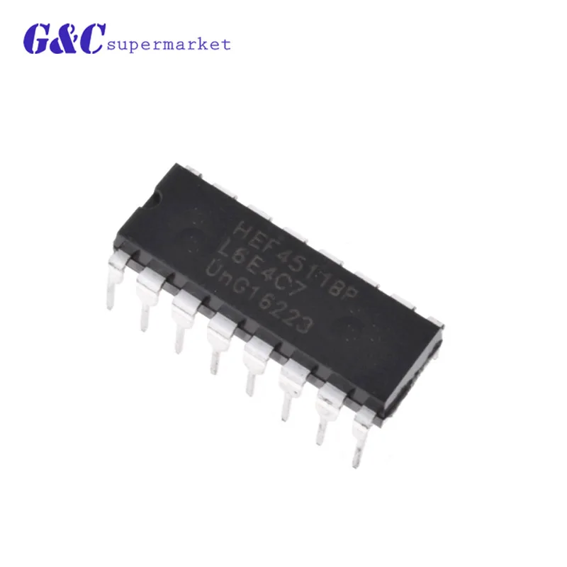 10pcs/lot CD4511BE / HCF4511 HEF4511 BCD code - seven-segment converter drives DIP-16 | Электронные компоненты и
