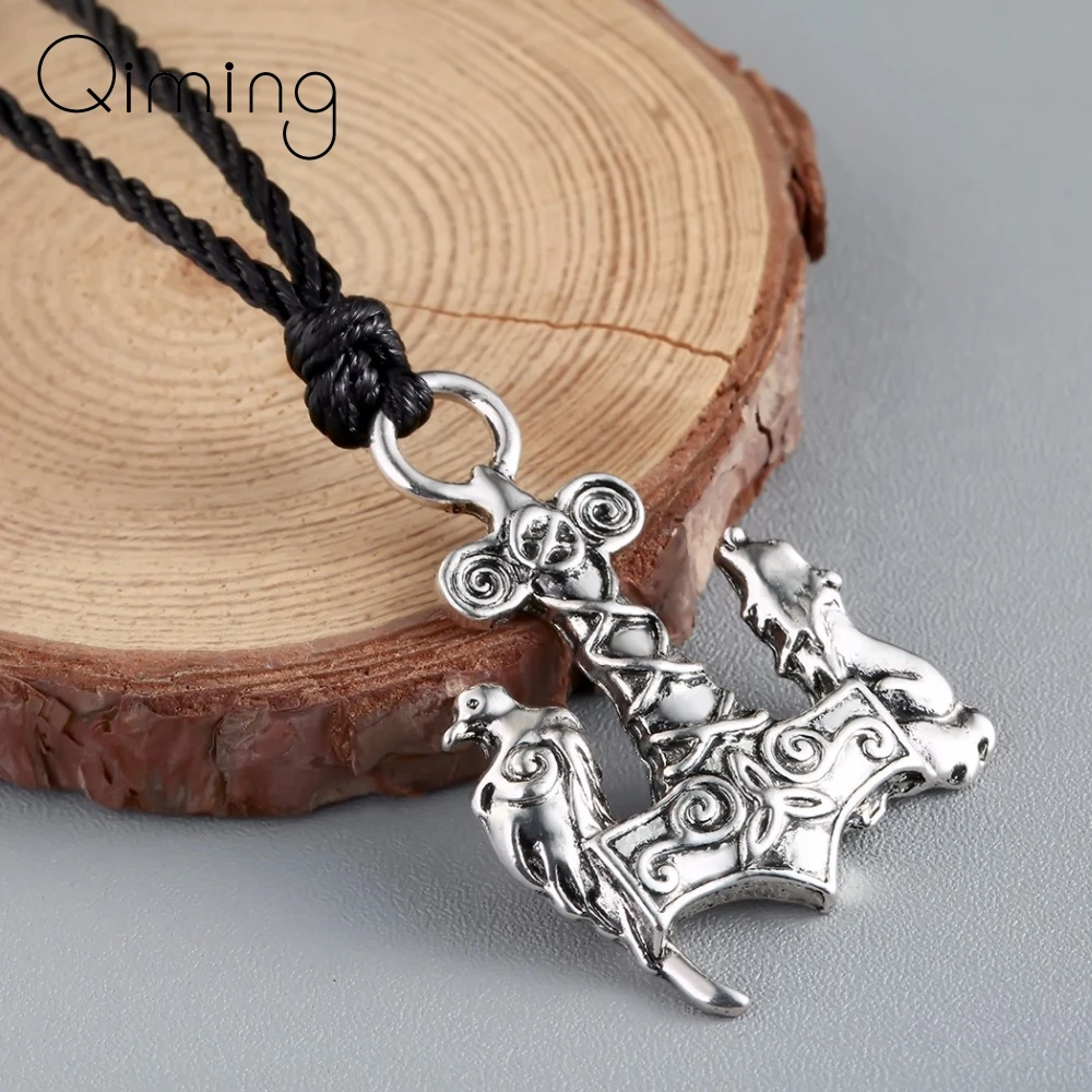 Женское винтажное ожерелье Valknut Vikings в стиле панк с изображением птицы волка