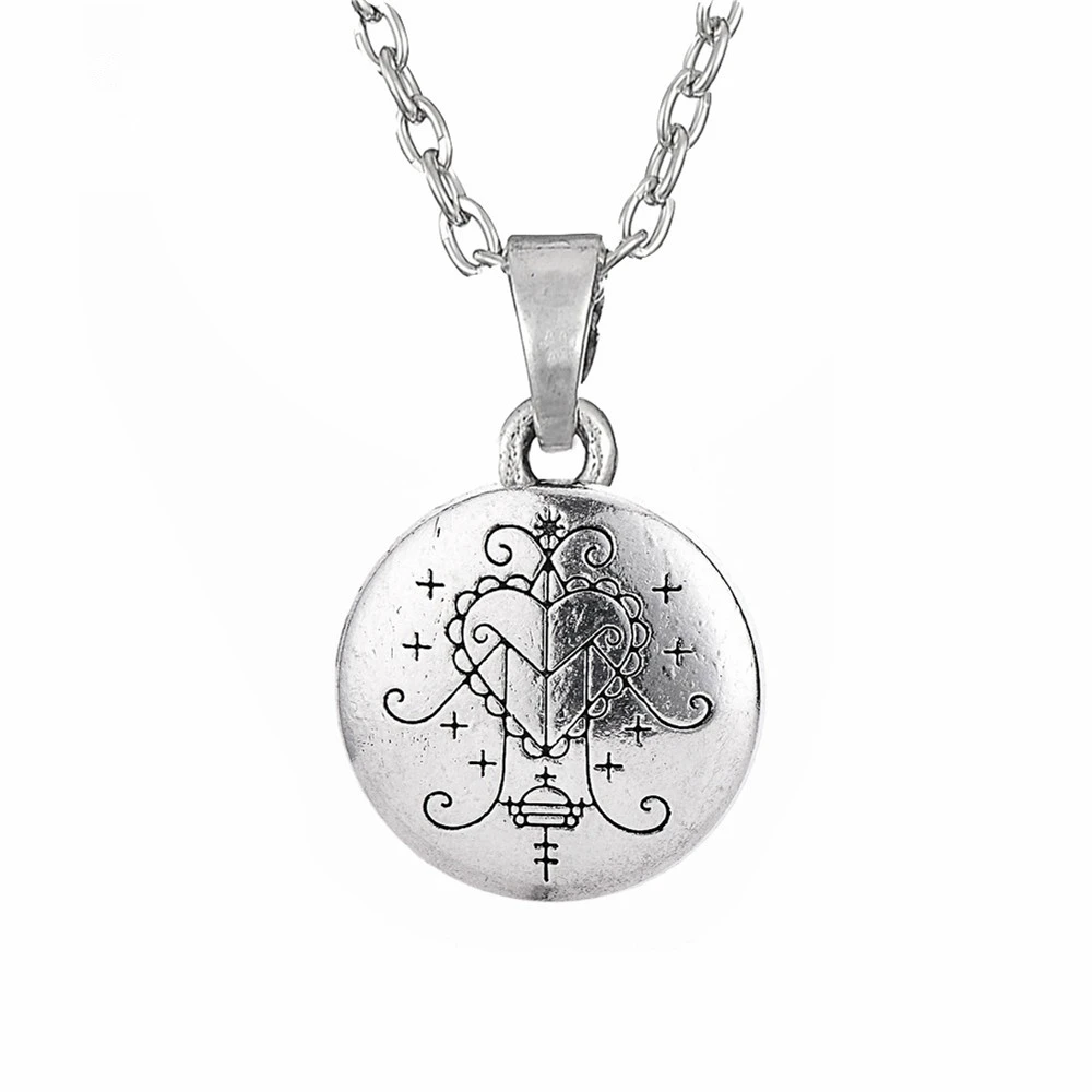 Voodoo Loa Veve ручная штамповка Vodoun Lwa Love Talisman цепь Hoodoo Амулет ожерелье|Ожерелья с