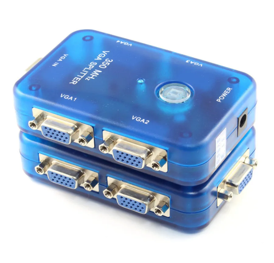 MT-VIKI 350Mhz 4 Port VGA Video Splitter Distributor I input to Output 1 PC computer monitors Maituo 3504A | Электроника