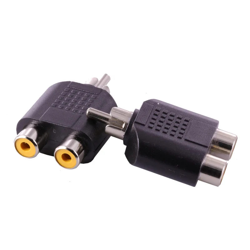 

100pcs Male to Female RCA Connector 1xRCA Plug to 2xRCA Jack Socket Nickel Plated Audio Speaker Plug Jack Wire Connector Adapter