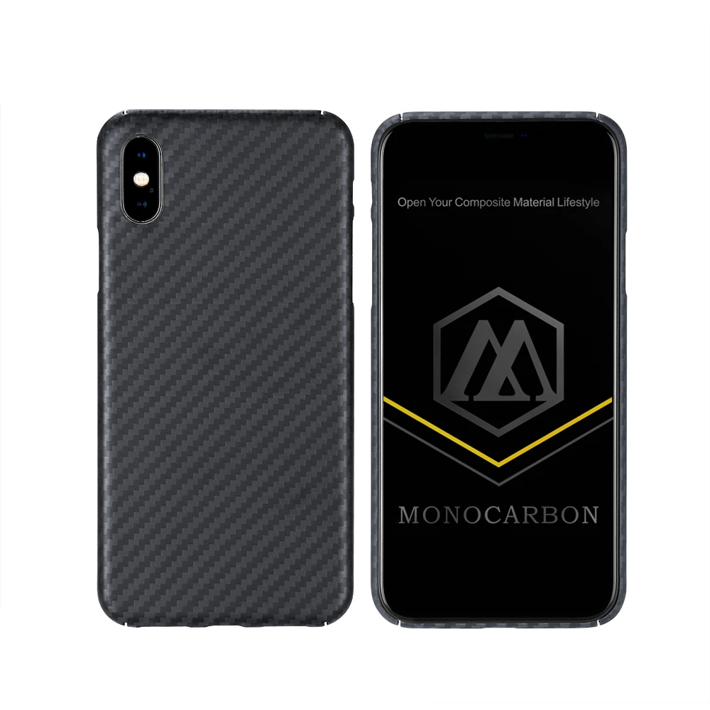 Чехол из моноуглеродного арамидного волокна для iPhone X XS XR Max с 4 сторонней защитой